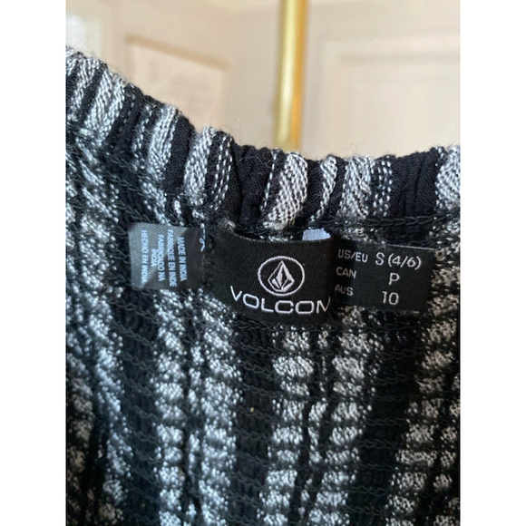 Volcom Mini Dress Striped Button Boho Flowy Surfer Beach Clean girl Festival Y2K - Picture 7 of 8